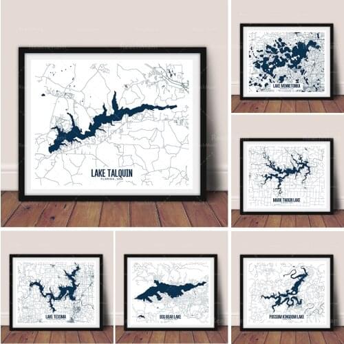 Maps of Colorado Great Lakes, Texas Lake, Big Bear Lake, etc. printable, minimalist California map art map art, lake house decor
