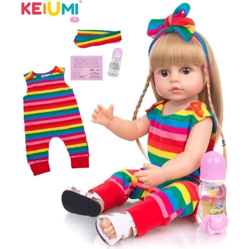 KEIUMI Beautiful 22 Inch Reborn Baby Full Body Silicone Vinyl Newborn Doll Baby Waterproof For Childrens Day Playmate Toys