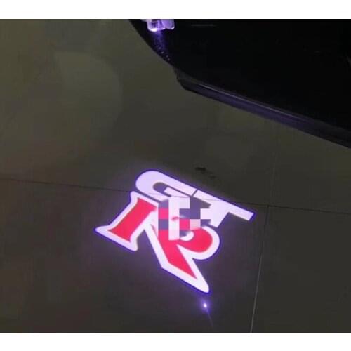 2pcs For GTR Car Door Light projector, Car Led Light Welcome Light Courtesy Lamp Logo Laser Light for N-ISSAN GTR R35 R34 R50