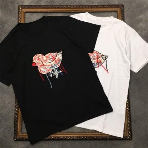 Summer 2021 hot fashion women/mens high quality enboridery cotton casual loose t-shirts tee top B704