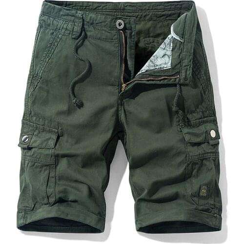 Luulla Men Summer New Military Cotton Multi-Pockets Cargo Shorts Men Fashion Loose Fit Homme Casual Bermuda Trouser Shorts Men