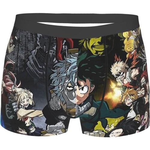 My Hero Academia Deku One for All Heros Vs Villains Underpants Homme Panties Man Underwear Print Shorts Boxer Briefs
