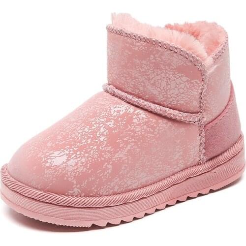 1-12 Years Princess Baby Girls Fashion Winter Ankle Plush Boots ChildrenS Shoe For Big Kids Waterproof Snow Leather Warm Boots