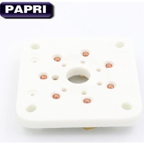 PAPRI 1PCS Ceramic B7A Gold Plated 7pin Tube Sockets Audio HIFI DIY For 6C33 829B 3C33 3E29 832A