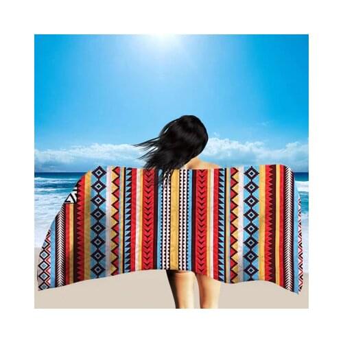Geometric Print Quick Drying Microfiber Beach Towel Outdoor Sport Towels For Swimming Surf Yoga Lounge Chair Cover Blanket