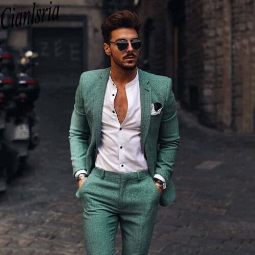 Causal Slim Fit One Button Peaked Lapel Mens Business Formal Prom Tuxedos Best Man Blazer Suit Groom Wear (Jacket+Pants)