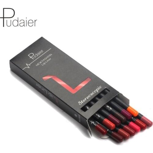 Pudaier 12 Colors/Set Makeup Lip Liner Stylish Solid Color Sexy Matte Stick Waterproof Lasting Lip Liner Pencil Beauty Maquiagem