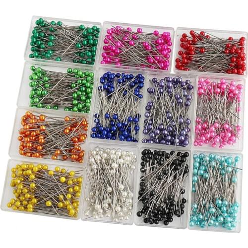 Sewing Pins-100Pcs Peal Needles 38mm Glass Ball Head Push Pins Straight Quilting Pins for Making DIY Sewing Tools Needles5BB5977