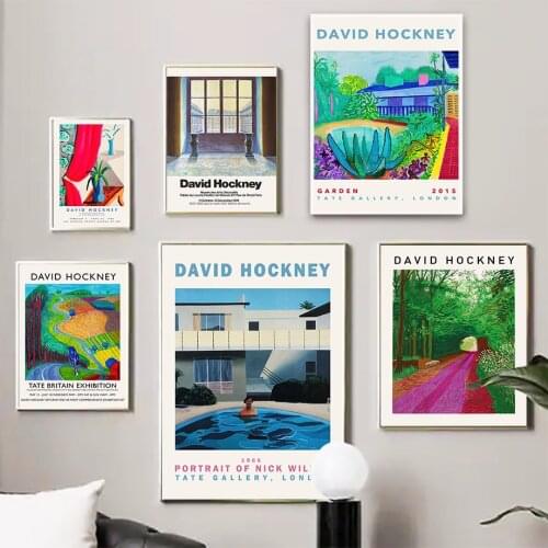 David Hockney Modern Art Exhibition Wall Art Canvas Painting Nordic Posters And Prints Graffiti Pictures For Living Room Decor