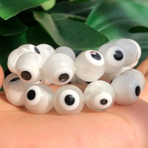 4-12mm Turkish Hamsa White Lampwork Evil Eye Glazed Glass Round Shape Beads For Jewelry Making DIY Bracelet Necklace Accessories