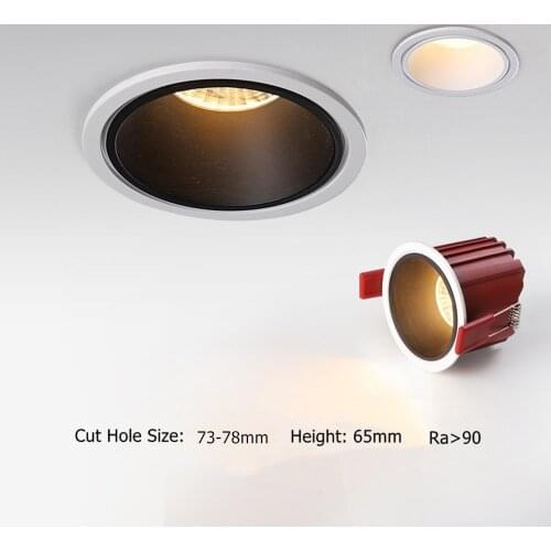 2020 New Downlight Led Recessed Ceiling Lamp Aluminum Round Spot Led 7W 12W Dimmable Living Room Dining Room Corridor Lighting