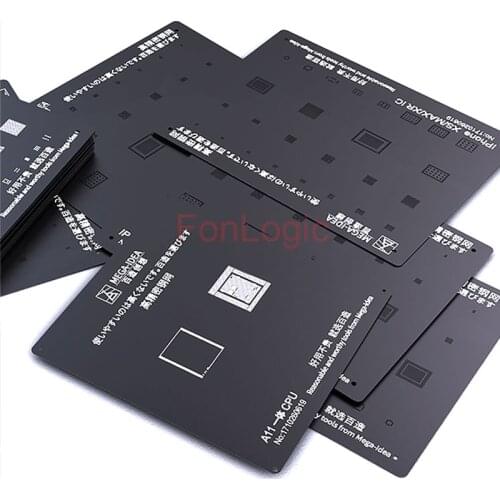 Qianli Mega Idea Black Stencils Square Hole IC CPU BGA Reballing Stencil for A8 A9 A10 A11 A12 Tin Planting Net