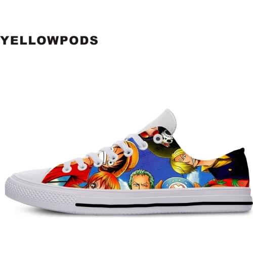 Womens Shoes Style Anime One Piece Luffy Print Harajuku Women Platform Shoes Woman Lady Flats Fall Casual Black White Shoes