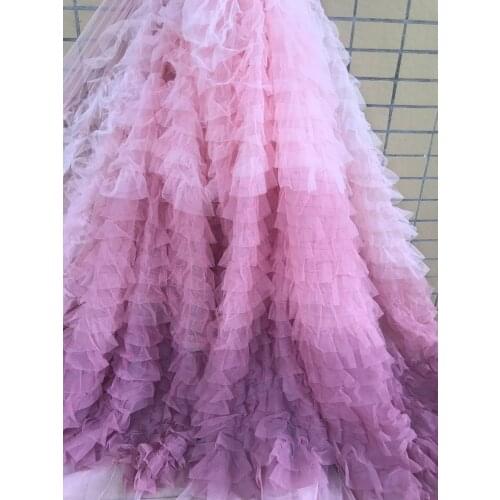 Fashionable African Embroidered Tulle Lace Fabric SYJ-68887 for bridal Dress