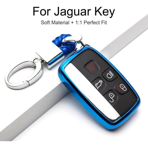Smart TPU Car Key Cover Case for Jaguar F Pace S Type Xf Xj X Type Xe E Pace F Type Xjr Keyring Chain Styling Car Accessories