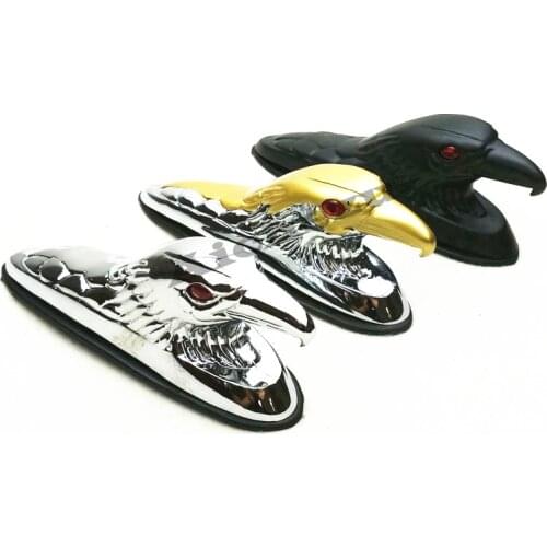ACZ Universal Motorcycle Eagle Head Fender Ornament Red Lighted Eye Motorbike ATV Bike Aluminum Front Mudguard Decoration