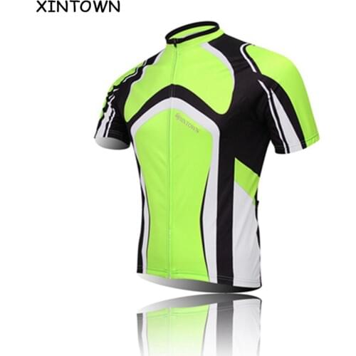 XINTOWN Cycling Jersey Green Bike jersey Short Sleeve Top Shirt Clothing Bicycle Sportwear Summer Road Riding Racing Jersey top