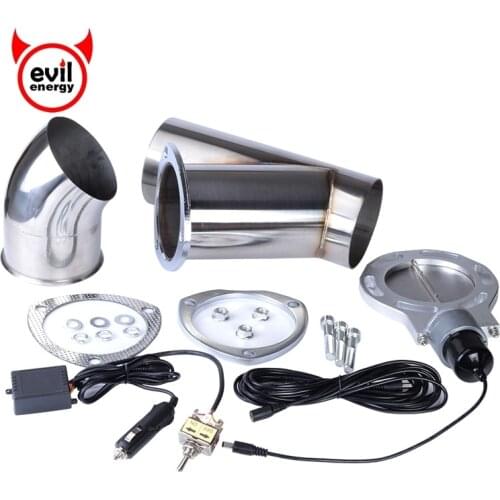 Evil energy 4.0 Inch Stainless Steel Y Pipe Exhaust Cutout Car Muffler Accessory Parts Exhaust Catback Downpipe Exhaust Cut Out