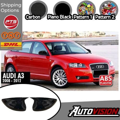 Mirror Cover For Audi A3 8V 2012 2013 2014 2015 2016 Accessory Bright Black BAT BATMAN Case CAR Shields External Parts 2 Pcs
