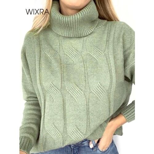 Wixra Women Basic Sweater Pull Femme Jumper Casual Turtleneck Cashmere Ladies New Coming Top Autumn Winter