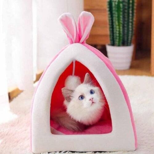 Winter Warm Cat Bed Dog Sleeping Mats Kitten House For Small Medium Cheap Pets Indoor Collapsible Cute Kennel Pet Nest Cat Tent