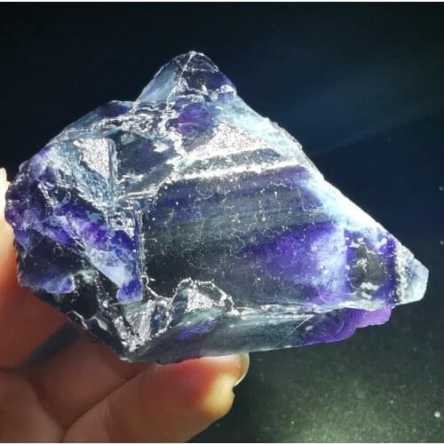111.6gNatural dark purple Fluorite Crystal Mineral healing energy ring vein teaching specimen stone home decoration collection