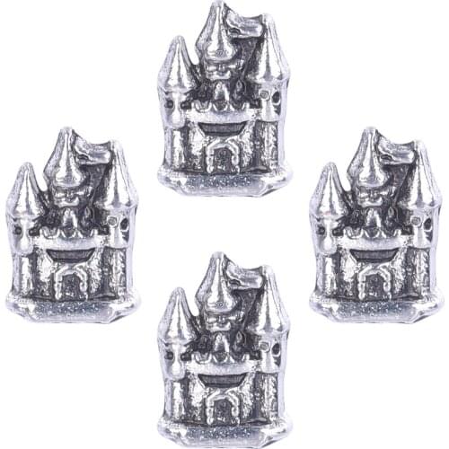 20Pcs/lot Castle Building Floating Charms Metal Floating Pendant Living Locket Necklace Jewelry Accessories