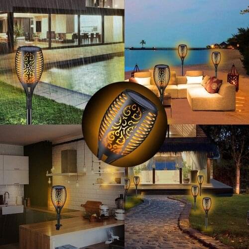 96LED Solar Flame Lights Outdoor Waterproof Led Solar Garden Light Flickering Flame Torches Lamp for Courtyard Garden Balcony