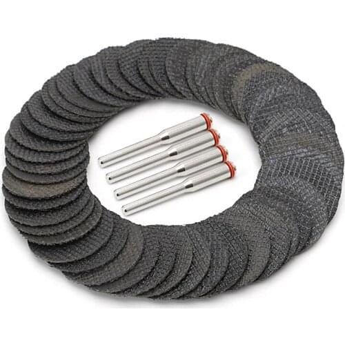 BENGU 50Pcs Fiberglass Tool Abrasive Cutting Disc Cut Off Wheel with 4 Mandrels Rotary