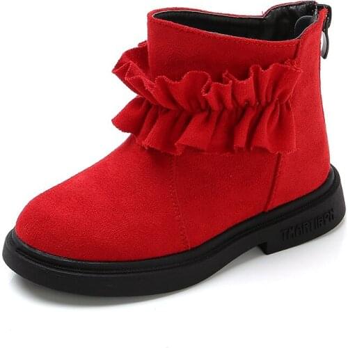 Fashion Princess Flowers Ankle Kid Shoes 2020 Girlish Winter 6 7 12 Years Old Girl Child Shoes For Autumn School Leather Boots