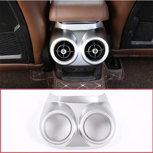 For Alfa Romeo Stelvio 2017-2018 Car Accessories 1 Pcs ABS Matt Silver Rear Row Air Conditioning Vent Outlet Cover Trim
