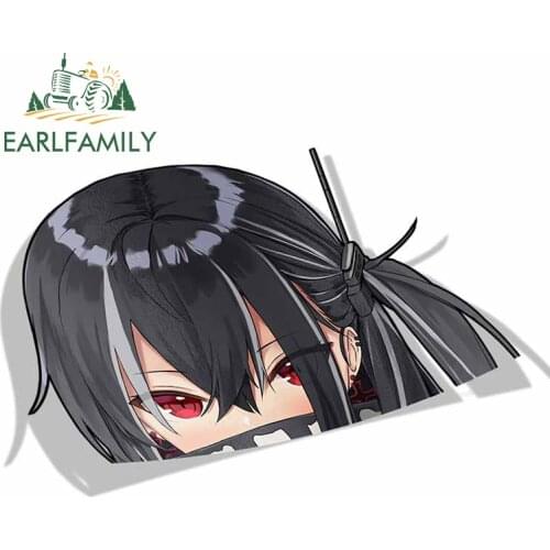 EARLFAMILY 13cm x 8.5cm for U-47 Azur Lane Peek Anime Big Head Vinyl Car Sticker JDM Window Trunk Decal