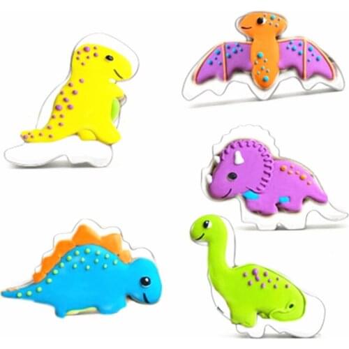 Baking Mould Baking Tool Mold Dinosaur Cutter 5pcs/set Stainless Steel Cookie Cutters Biscuit DIY Mold Kitchen Tool
