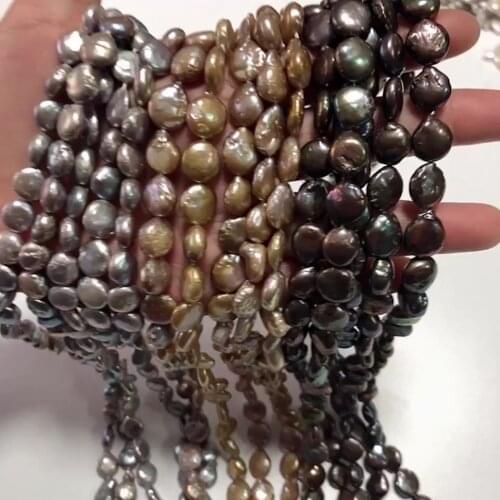 Hot Sale 10mm Metallic Color Freshwater Coin Pearls For Jewellery Making