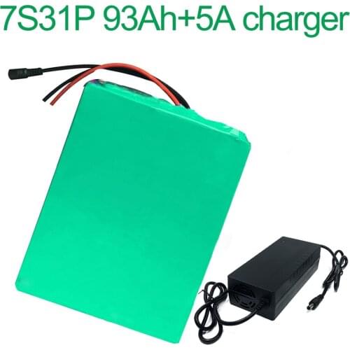 With 5A charger 24V 93Ah 25.9V 7S31P 18650 Li-ion Battery Pack E-Bike electric bicycle 230x190x140mm