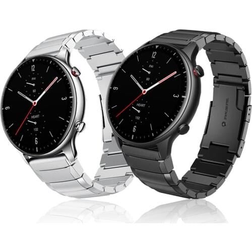 Metal Stainless steel Watchband Band For Huami Amazfit GTR 2 GTS GTR 47MM Wrist Strap For Amazfit Stratos 3 WristBand Bracelet