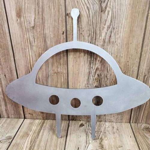 Cute Metal UFO Silhouette Outline Patio Backyard Pathway Outdoor Shadow Party Ornaments Gift Rustproof