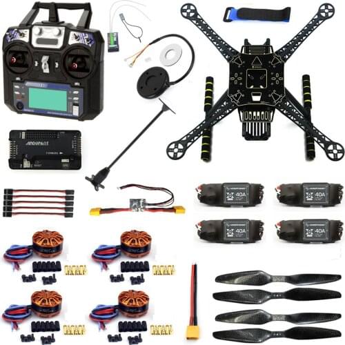 DIY RC Drone 4 Axle FPV S600 Frame Kit with APM 2.8 No Compass Flysky FS-i6 6CH Transmitter 700KV Motor 40A ESC XT60