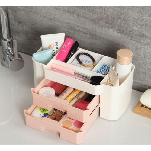 Desktop Drawer Makeup Organizer Women Cosmetics Cotton Swabs Holder Jewelry Necklace Earrings Lipsticks Storage Box Accessories