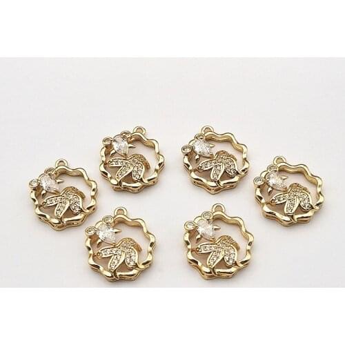 New arrival! 20x17mm 50pcs Glass/Cubic Zirconia goldfish charm for Earring DIY Making, Jewelry Accessories Findings & Component