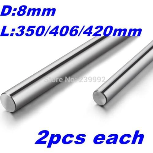 Wholesale 8mm L350/406/420mm Linear rail round shaft 8mm guide rail for 2pcs each length