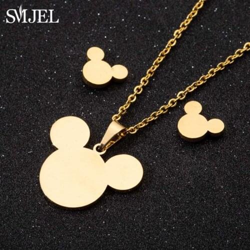 SMJEL Stainless Steel Necklaces for Kids Jewelry Mini Animal Rabbit Necklace collier femme 2020 Wholesale