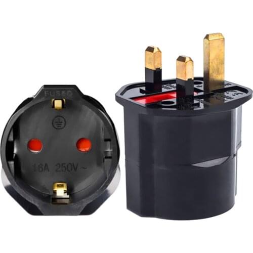 2021 Durable EU Euro 2 Pin to UK 3 Pin Plug AC Universal Adapter Travel Converter European