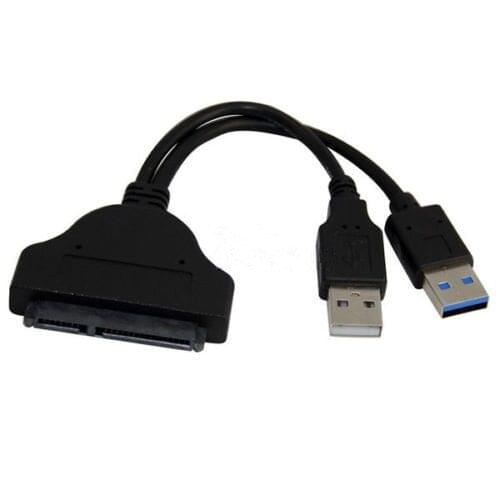 USB 3.0 + USB 2.0 to SATA 2.5" 22 pin Hard Disk Driver Convertor Adapter Cable 0.2m