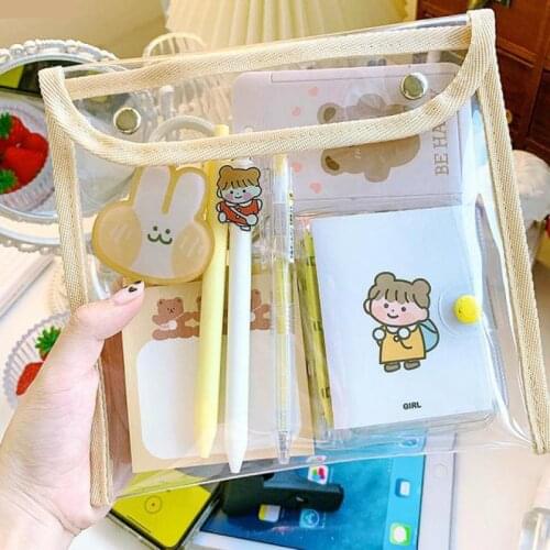 Transparent Large Capacity Pencil Bag Case Ins Waterproof Portable Pencils Pouch Stationery Back To School