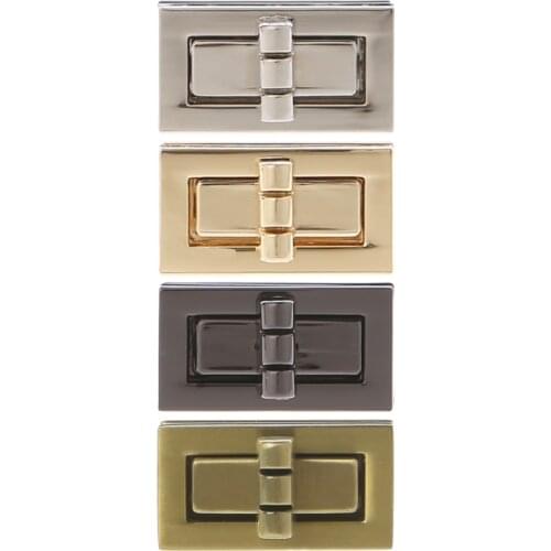 Rectangle Shape Clasp Turn Lock Twist Locks DIY Leather Handbag Bag Hardware