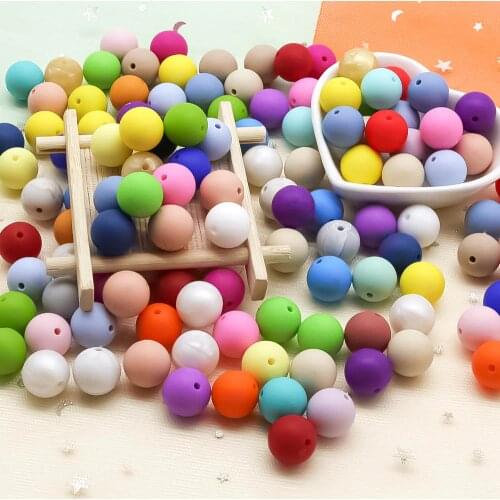 Cute-idea 9/12/15/19mm 500PCs/lot Silicone Beads Teether Pacifier Chain Accessories Handmade Baby Product Toy Teething BPA Free