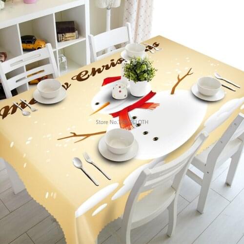 Custom Christmas Tree 3D Pattern Table Cloth Dustproof Thick Polyester Cotton Rectangular Home Wedding Outdoor Tablecloth
