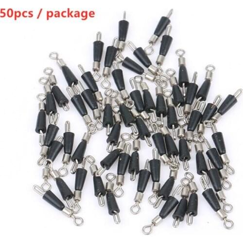 50pcs Fishing Line Connector Swivel Fishing Pin Ring Connector Line Stopper Swivels Large Size Fishing Accessories Tools