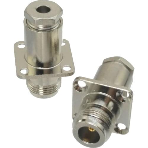 Connector N female jack 4-hole 25mm flange clamp RG58 RG142 LMR195 RG400 cable
